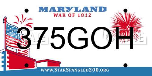 375GOH Maryland License Plate