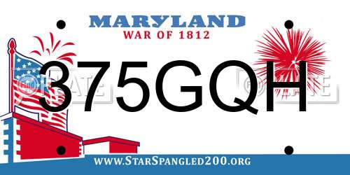 375GQH Maryland License Plate