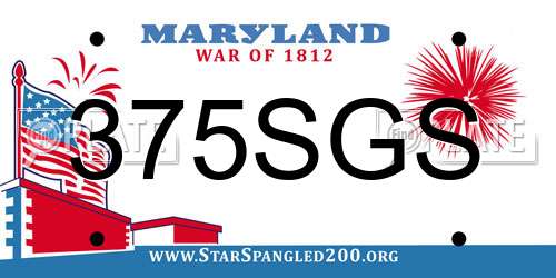 375SGS Maryland License Plate
