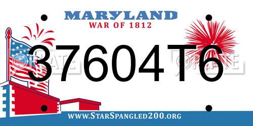 37604T6 Maryland License Plate