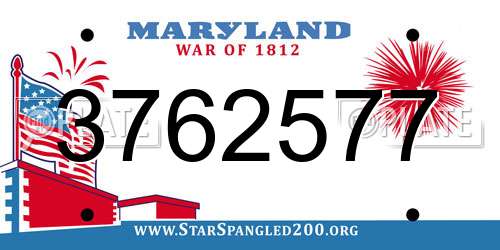 3762577 Maryland License Plate