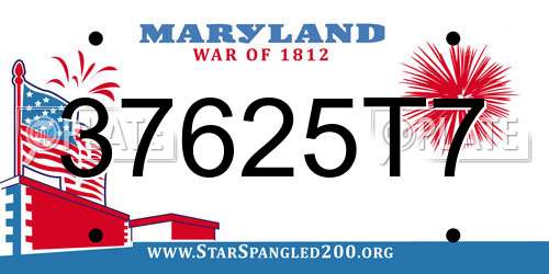 37625T7 Maryland License Plate