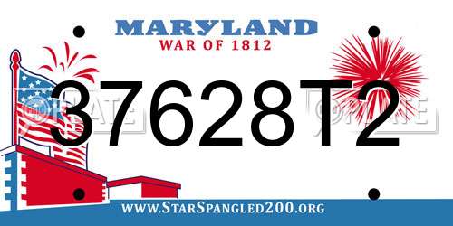 37628T2 Maryland License Plate