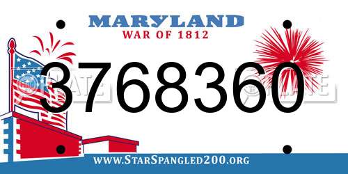 3768360 Maryland License Plate