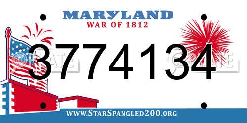 3774134 Maryland License Plate