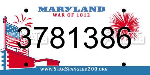 3781386 Maryland License Plate