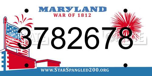 3782678 Maryland License Plate