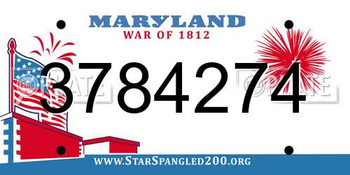 3784274 Maryland License Plate