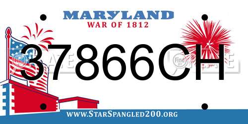 37866CH Maryland License Plate