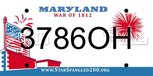 3786OH Maryland License Plate