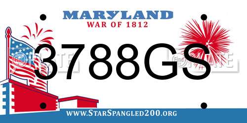 3788GS Maryland License Plate