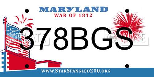378BGS Maryland License Plate
