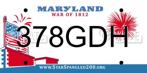 378GDH Maryland License Plate