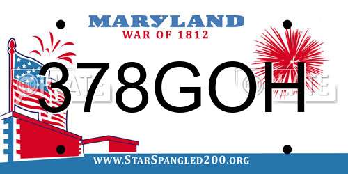 378GOH Maryland License Plate
