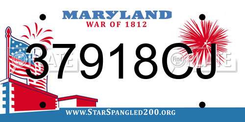 37918CJ Maryland License Plate