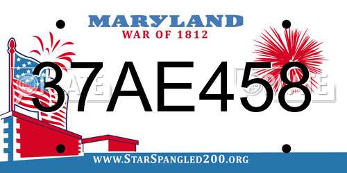 37AE458 Maryland License Plate