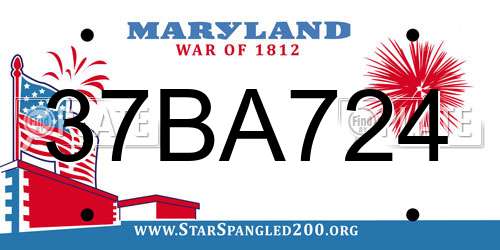 37BA724 Maryland License Plate