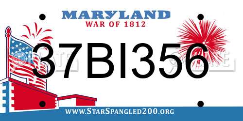 37BI356 Maryland License Plate