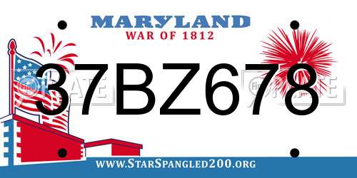 37BZ678 Maryland License Plate