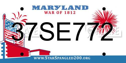 37SE772 Maryland License Plate