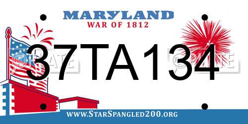 37TA134 Maryland License Plate