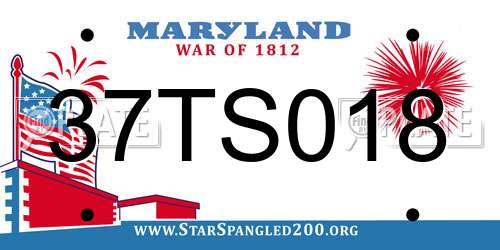 37TS018 Maryland License Plate