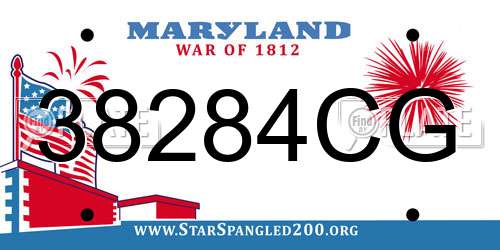 38284CG Maryland License Plate