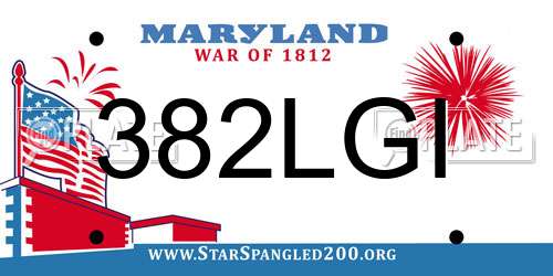 382LGI Maryland License Plate