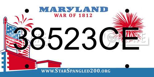 38523CE Maryland License Plate