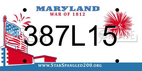 387L15 Maryland License Plate