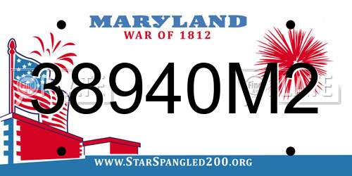 38940M2 Maryland License Plate