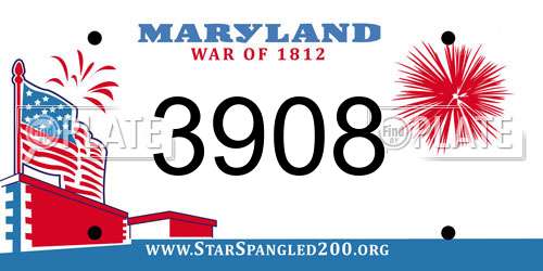 3908 Maryland License Plate