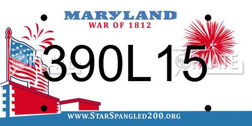 390L15 Maryland License Plate