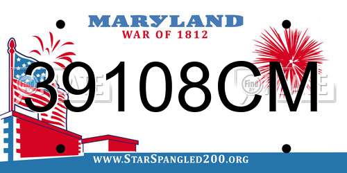39108CM Maryland License Plate