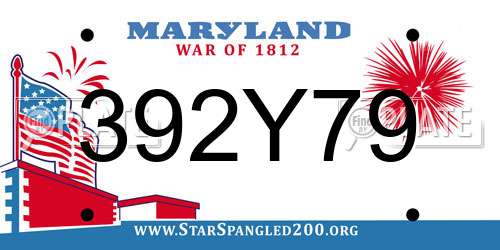 392Y79 Maryland License Plate