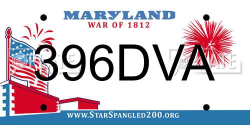 396DVA Maryland License Plate