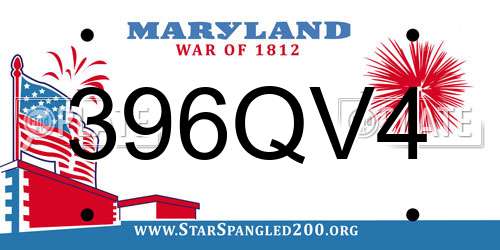 396QV4 Maryland License Plate