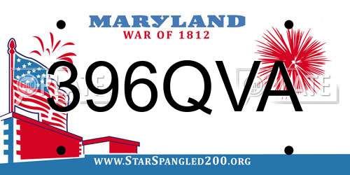 396QVA Maryland License Plate