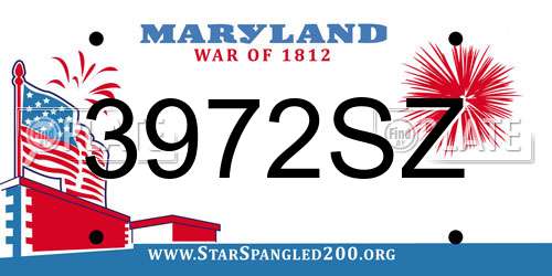 3972SZ Maryland License Plate