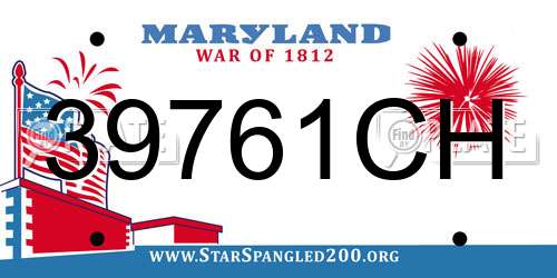 39761CH Maryland License Plate