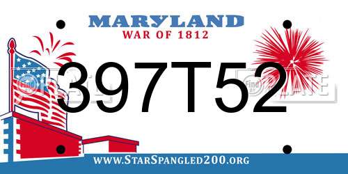 397T52 Maryland License Plate