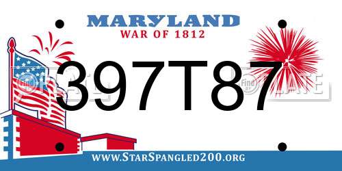397T87 Maryland License Plate