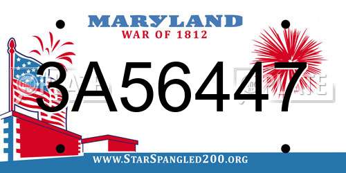 3A56447 Maryland License Plate
