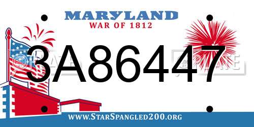 3A86447 Maryland License Plate