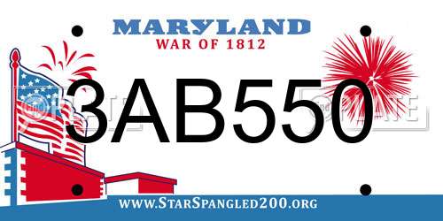 3AB550 Maryland License Plate
