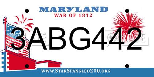 3ABG442 Maryland License Plate
