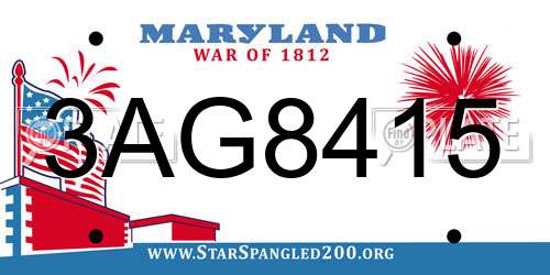 3AG8415 Maryland License Plate