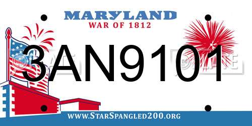 3AN9101 Maryland License Plate
