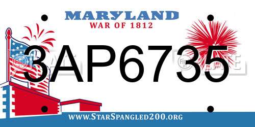 3AP6735 Maryland License Plate