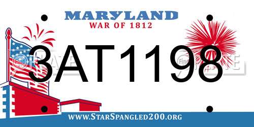 3AT1198 Maryland License Plate